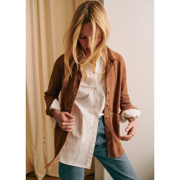 Sezane Jackets & Blazers - Sézane Will Jacket - L - Camel Suede